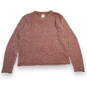 Vintage Columbia Marled Knit Crewneck Outdoor Sweater Womens M Pink